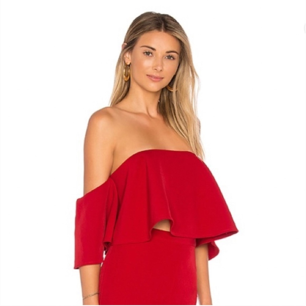REVOLVE | Privacy Please Red Flutter Crop Top